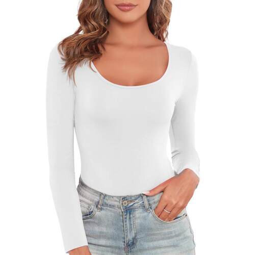 H 72709 Sexy Round Neck Long Sleeve Bodysuit 性感连体衣