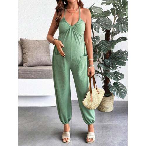 H 96846 Halter Wide Leg Jumpsuit 挂脖阔腿连体裤跨境速卖