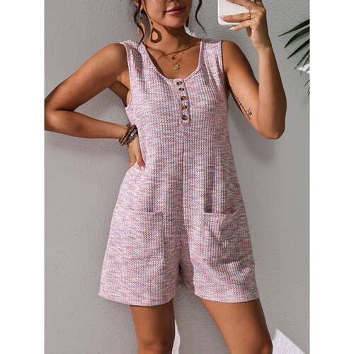 I 13531 Button Pocket Vest Jumpsuit 口袋背心连体裤