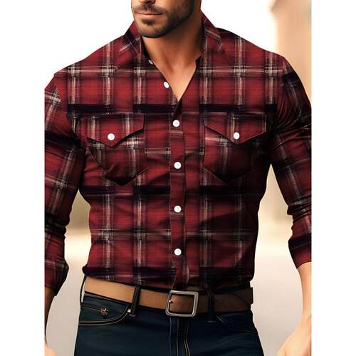 H 86499 Men's double pocket shirt 士双口袋衬衫