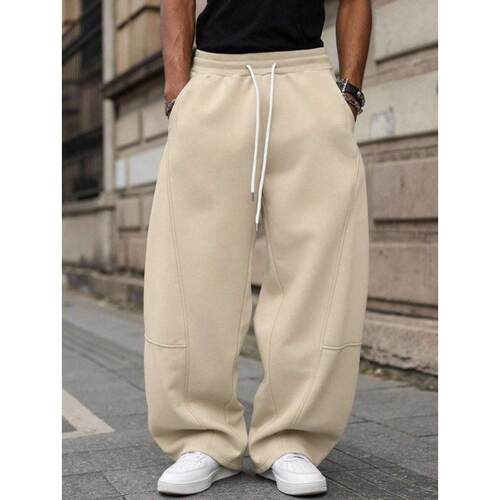 H 85638 Men's solid drawstring loose sweatpants 士纯色抽绳