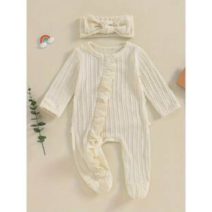 H 13040 Baby Girls' Long Sleeve Footed Romper 女婴连体衣