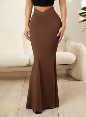 H 86016 High Waist Mermaid Skirts 腰褶皱鱼尾半身裙跨境