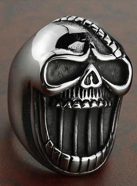 New Exaggerated Skull Head Shape Ring n's Ring Big t跨境