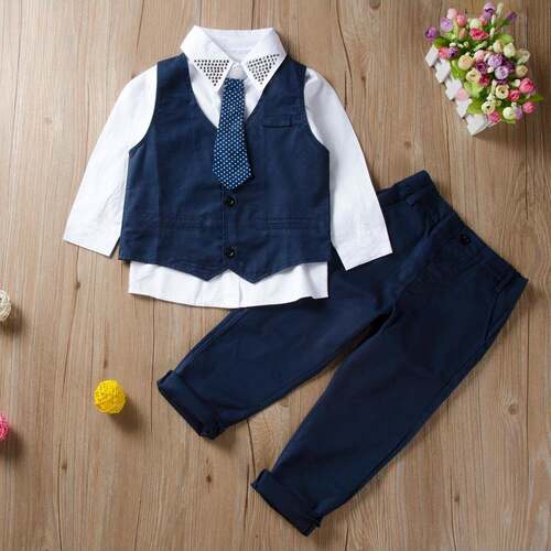 S 14753 Boy's Formal Suit Vest Shirt Pants 童礼服套装