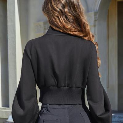 Black Elastic Denim Jacket Black Elastic Denim Jacket跨境