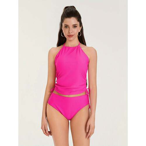 W 23142  Retro Solid Color Bikini 复古纯色比基尼