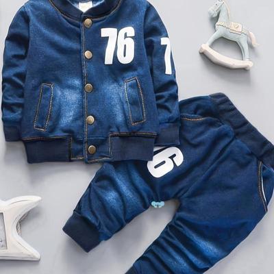 Autumn Boy Casual Faion Baseball Collar 76 Cowboy Digal