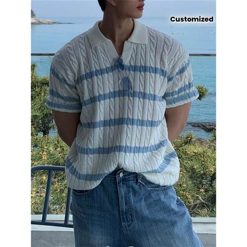T 71942 Muscle fit men's fold collar POLO 肌肉叠领POLO衫