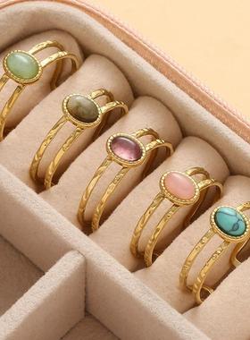 Inlaid Natural one ainless eel Engagement Rings for Wo