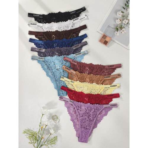 H 92313 Low-waist lace floral thong 低腰蕾丝花卉丁字裤