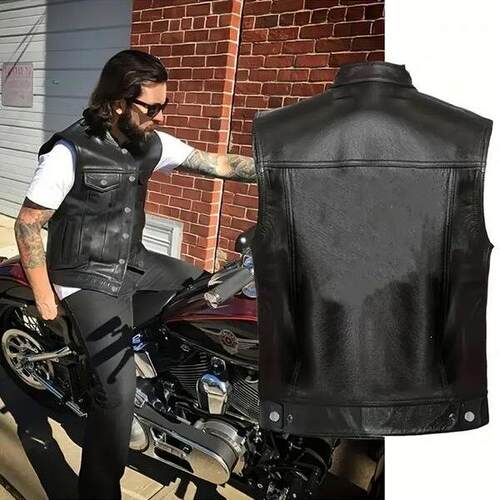 H 57606 Skeleton Head Vest Biker Vest 骷髅头马甲
