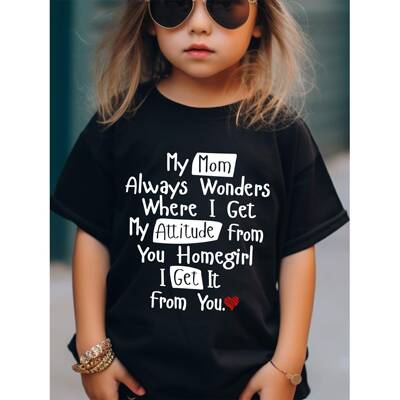 G 43454 MY MOM Boy's Print T-Shirt 儿童字母T恤