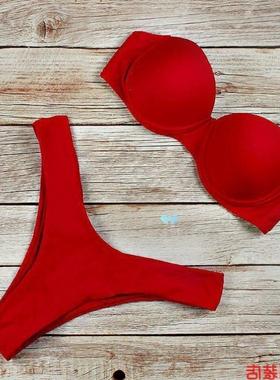 leopard wrap breast se spl bikini girl比基尼跨境代发