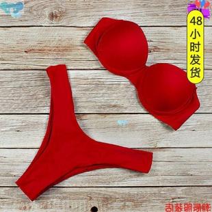 leopard wrap breast se spl bikini girl比基尼跨境代发