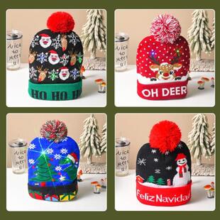 2023 Jacquard Led Christmas yle Hat Warm Knted Christmas