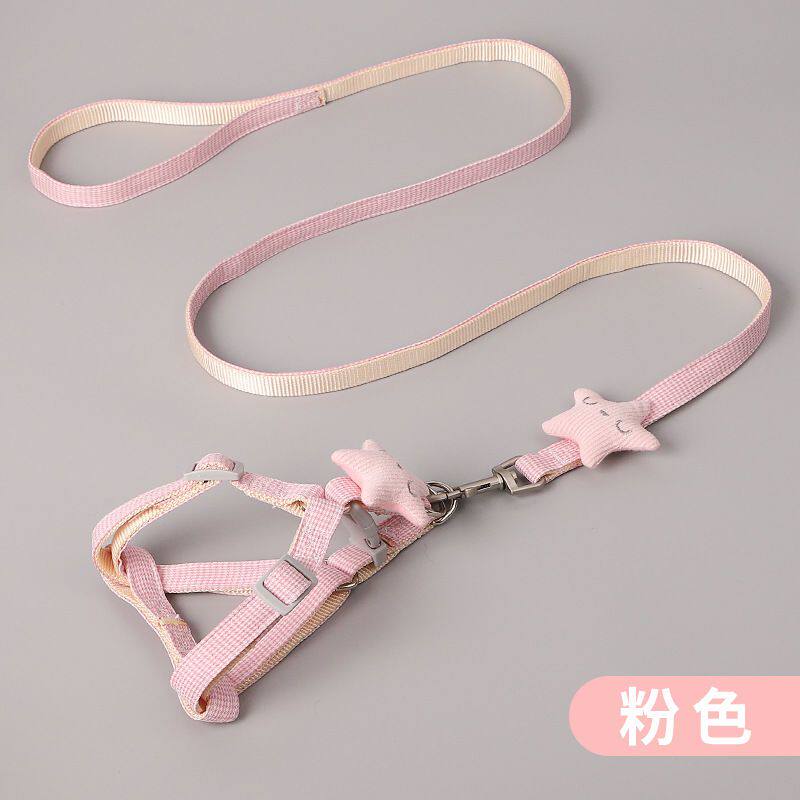 2025新款小狗牵引绳狗狗牵引绳绳子项圈背心链子遛狗宠物背带猫咪