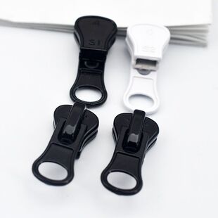 4号拉链头4号树脂拉链头树脂拉链有锁黑色拉头衣服拉头4#白色拉链