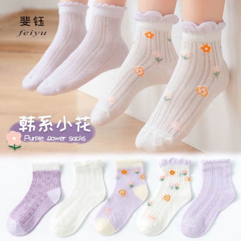 儿童袜子夏季薄款纯棉女童丝袜春夏短袜夏薄中筒袜宝宝薄袜童袜女