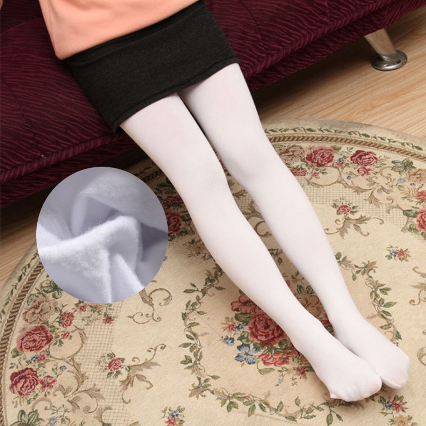 女童舞蹈袜春秋儿童连裤袜白色打底裤跳舞考级打底加绒冬季高弹厚