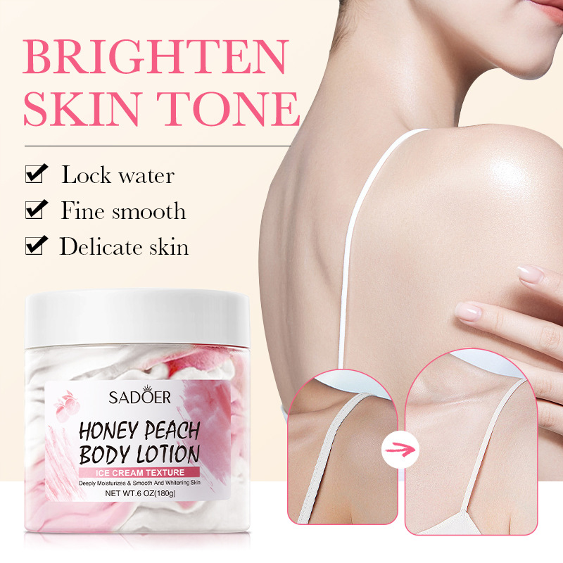 2PCS HONEY PEACH BODY LOTION水蜜桃冰淇淋身体乳SADOER2件外贸