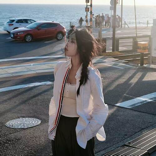 TB门襟织带衬衫男女款款白色衬衣
