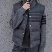 全羊毛色织四杠羽绒服马甲加厚羽绒外套 TB冬季 赠退货宝 TUMA