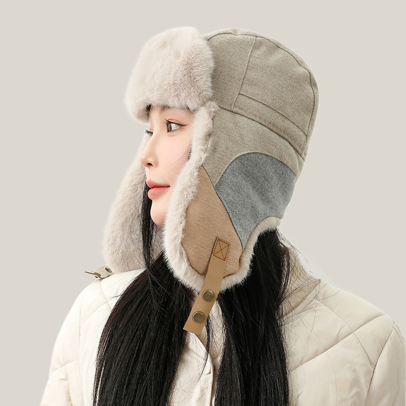 雷锋帽女冬季保暖护耳帽男骑车防风帽防寒东北帽韩版时尚加绒加厚