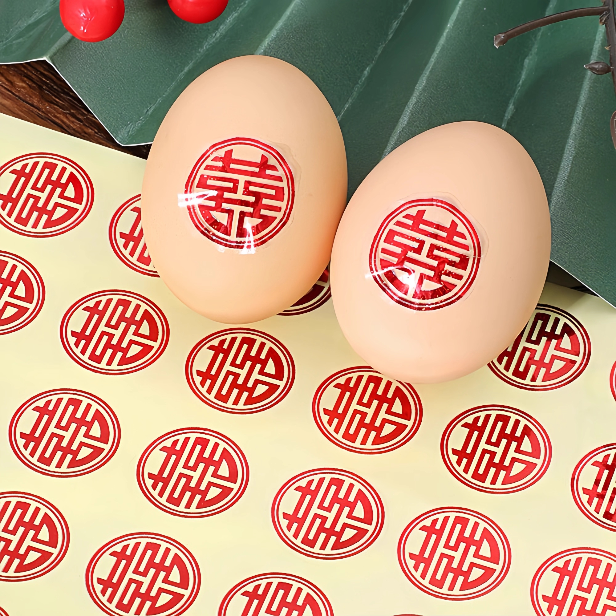 鸡蛋喜字贴结婚专用小囍字水果糖盒封口迷你双喜不干胶贴纸婚庆