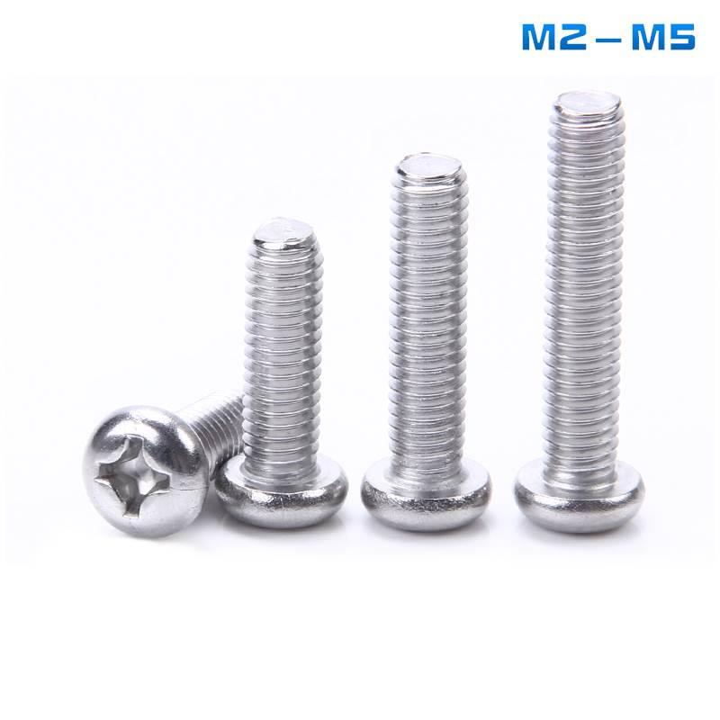 316不锈钢十字圆头盘头螺丝钉M2M2.5M3M4M5*4x5x6x8x10x12x14x16