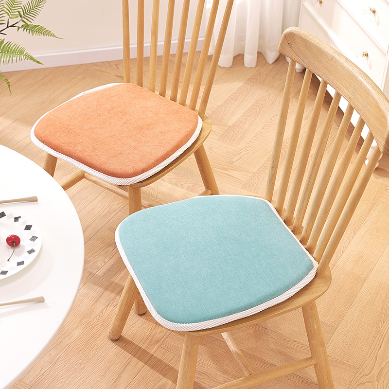 雪尼尔简约纯色海绵坐垫久坐家用饭餐桌椅四季座垫学生凳子屁股垫