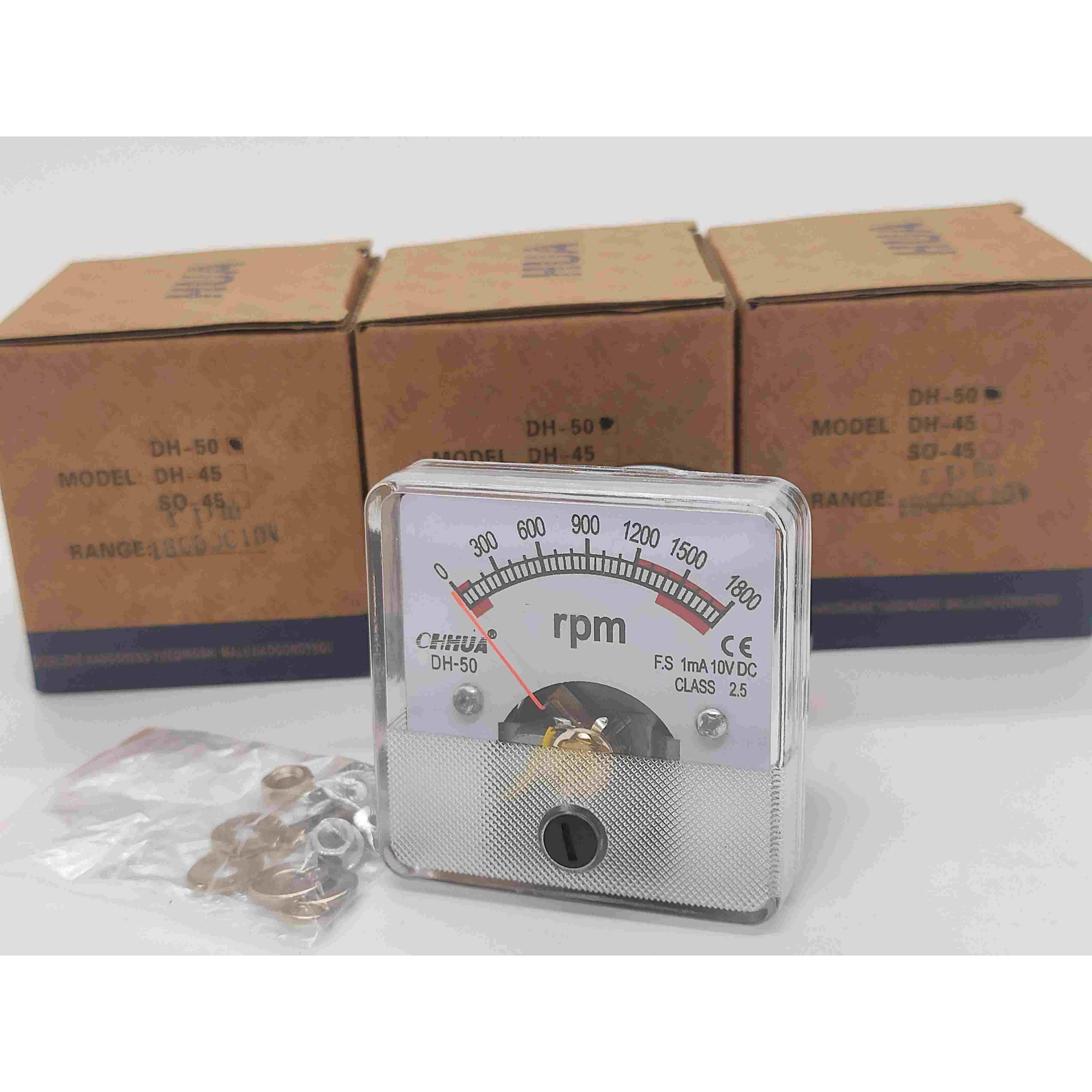 chhua华伟仪表dh-50指针式直流电压变频器用转速表rpm外尺寸50*50