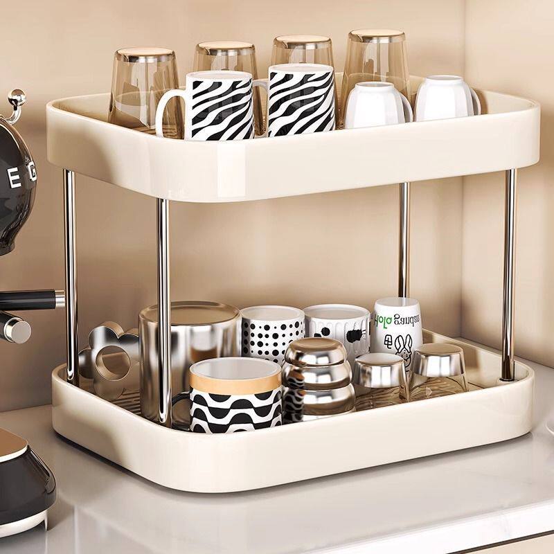 杯子专用收纳柜桌面置物架餐桌上整理架客厅分层水杯架子多层储物