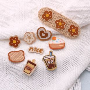 粘贴片衣服新款饼干花朵字母织唛布贴diy发夹魔术贴发圈衣服围巾