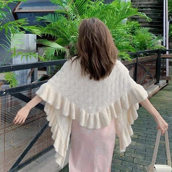 艺术生披肩三角中式旗袍