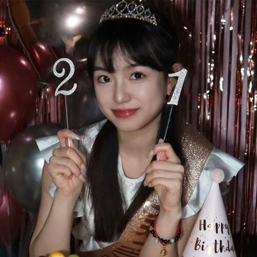 生日数字水钻网红镶银色