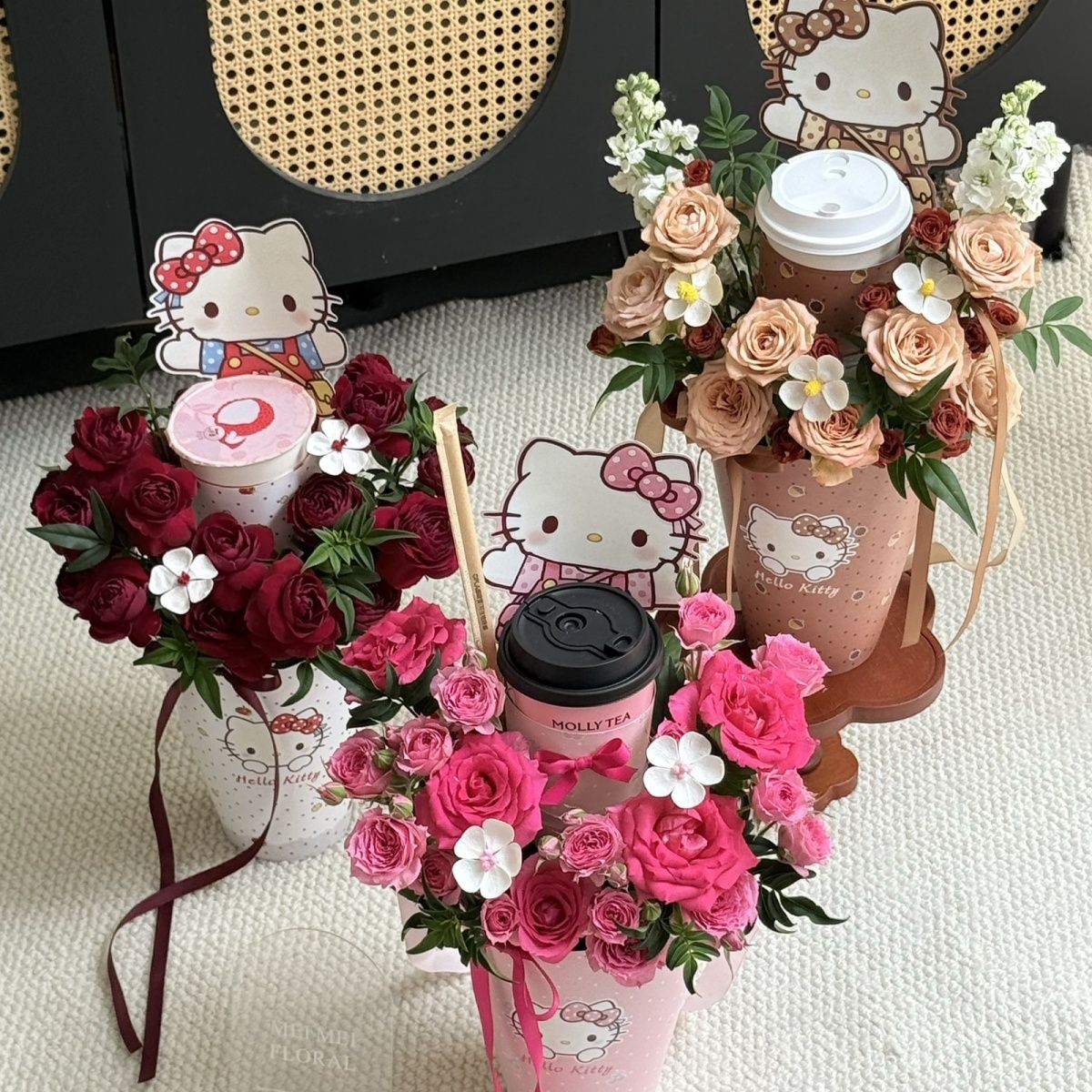 奶茶花束材料包秋天第一
