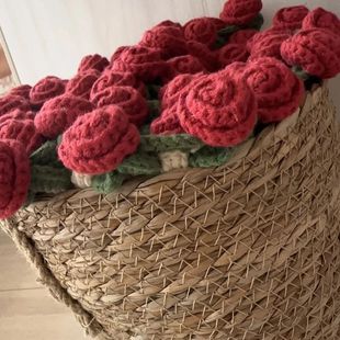 玫瑰花毯包装盒玫瑰花毯子编织花篮花束抱抱桶干花花盆芦苇鲜花包