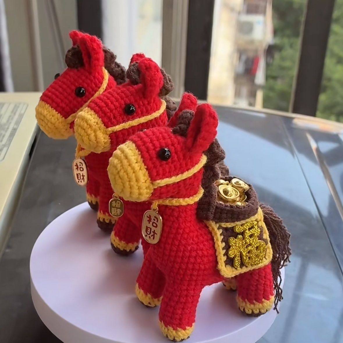 微钩材料包新款小马钩针玩偶 马上有钱摆件手工diy材料包编织小马,服饰配件/皮带/帽子/围巾,DIY编织材料包,淘宝优惠券,粉丝福利购,淘宝优惠卷