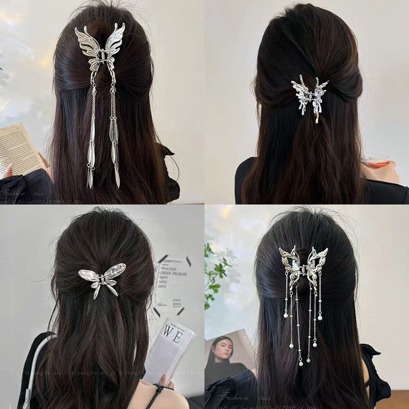 女士半扎发小抓夹高级金