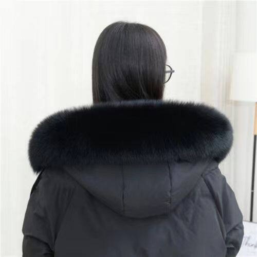 羽绒服帽子上的毛领秋冬男女士仿狐狸毛帽条毛条大毛领羽绒服帽领