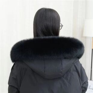 羽绒服帽子上的毛领秋冬男女士仿狐狸毛帽条毛条大毛领羽绒服帽领