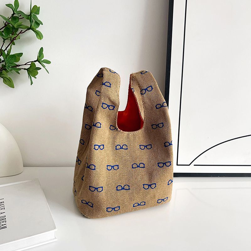 高级感上班小拎袋新款可爱帆布便当包通勤刺绣小包包收纳外出手提