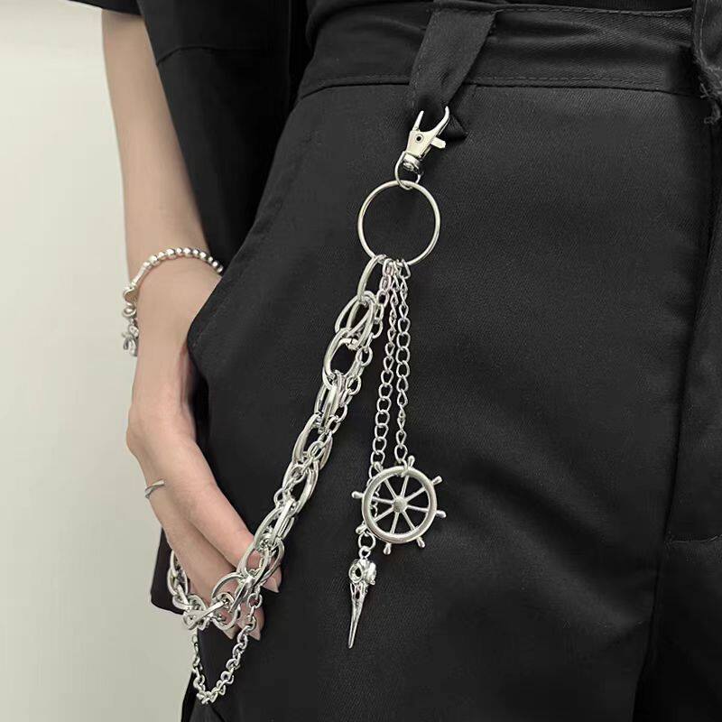 裤子配饰挂件裤链双层加长叠穿朋克男女嘻哈金属装饰链条配饰欧美