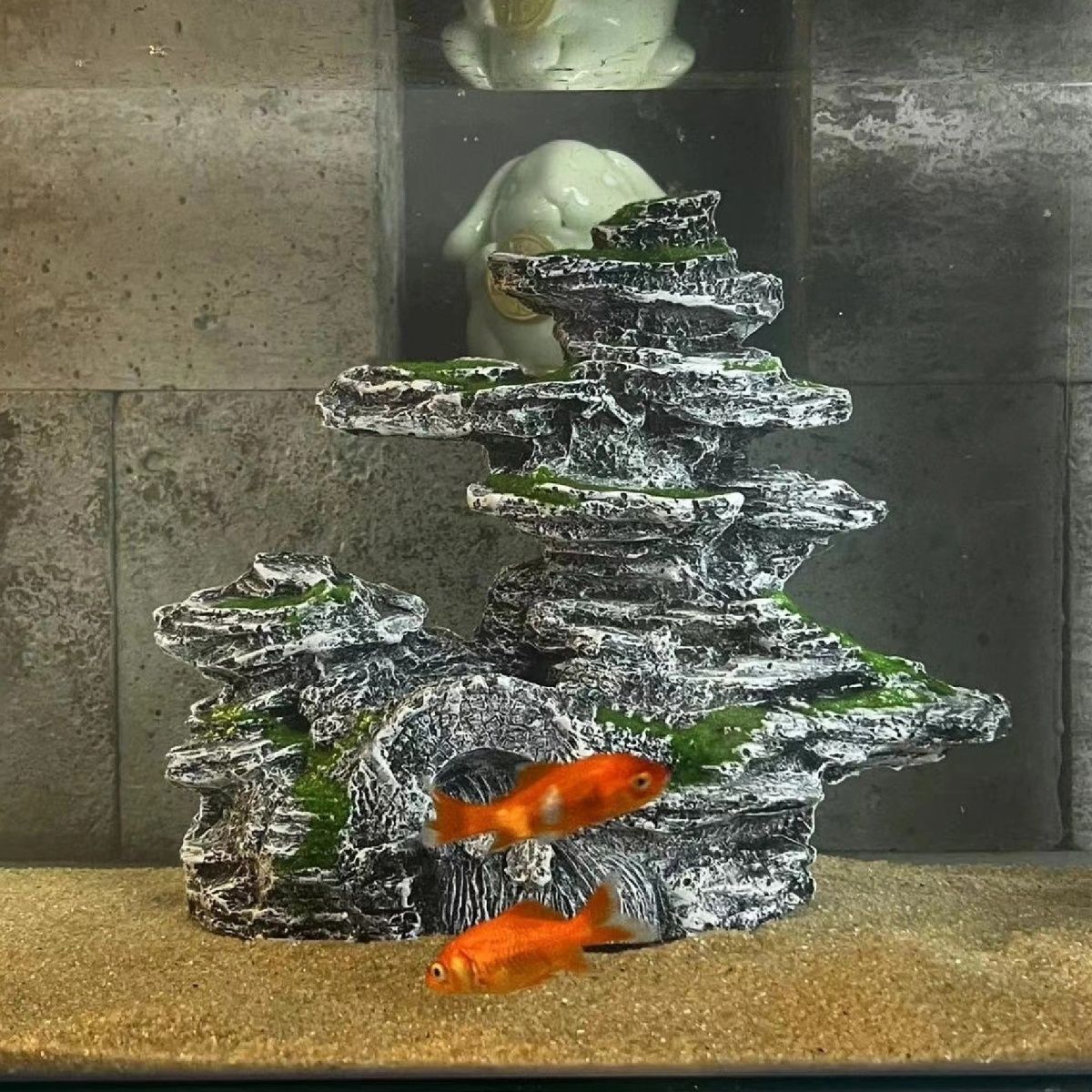 一石成景鱼缸造景假山装