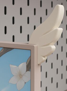 电脑装饰小配件可爱电竞房粉色翅膀显示器耳朵摆件电竞房装饰显示