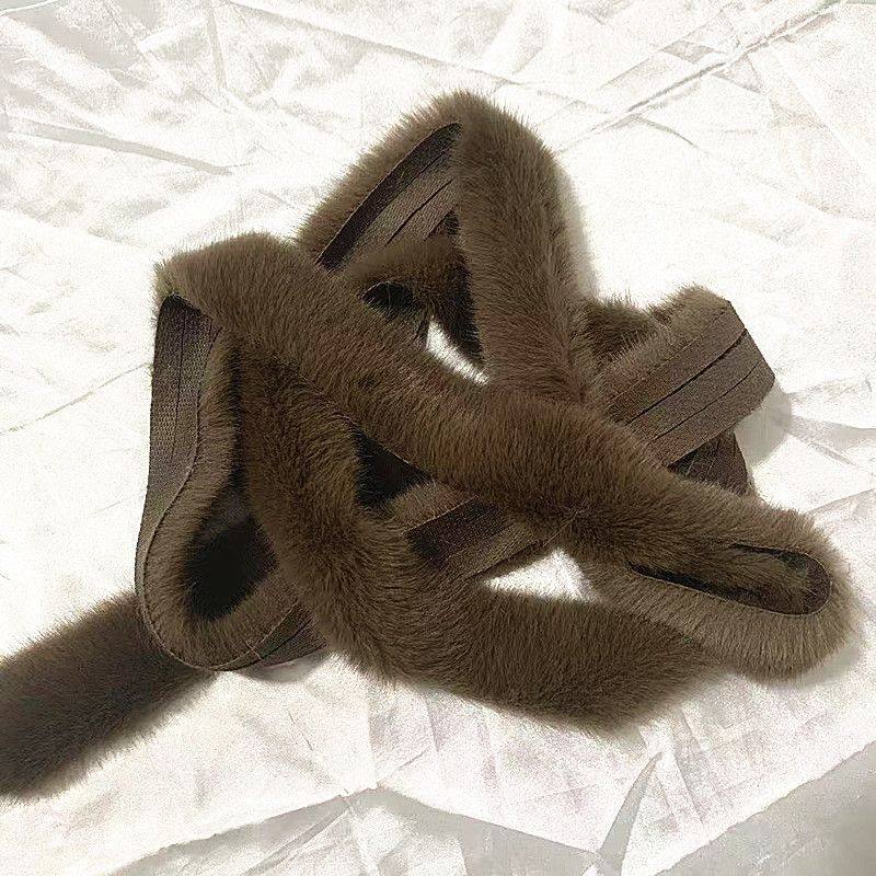 貂毛边条水绒手工DIY发饰