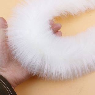 羽绒服帽子上的毛领加粗白色仿狐狸毛毛条小香风毛边门襟斗篷毛领