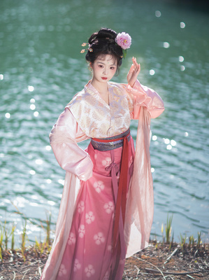 青泠谷桃夭初唐背子八破齐腰裙唐制汉服套装