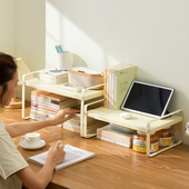 桌上书架桌面伸缩置物架办公桌收纳层架宿舍书桌学习桌小层架分层